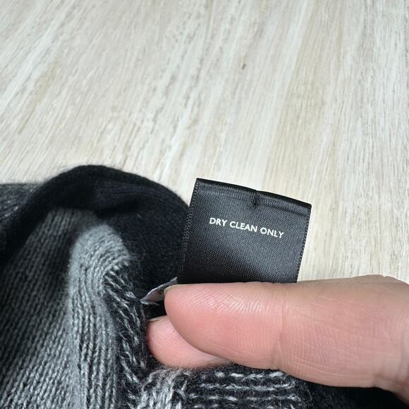 C by Bloomingdales Gray Stripe Cashmere Open Front Knit Cardigan Sweater Medium - Picture 6 of 12